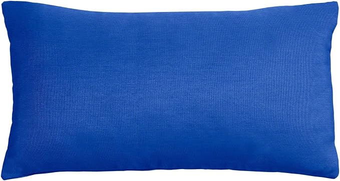 Cushion Source Lumbar Pillow, 20" x 12" Indoor/Outdoor Durable Pillow, Multiple Sunbrella Fabric Options Available, Sunbrella Canvas Pacific Blue