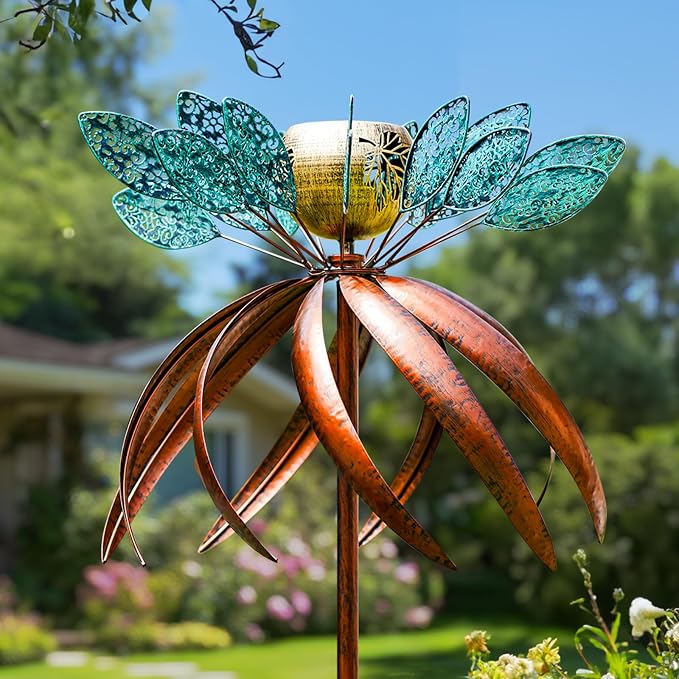 Wind Spinners for Yard and Garden, Wind Spinners Outdoor Large Metal, 77 inch Kinetic Wind Spinner & Wind Sculptures, Windmill Decor
