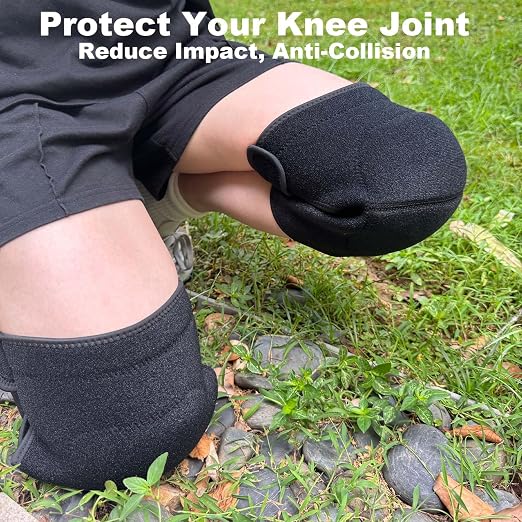Wrestling Knee Pads for Sports, Elastic & Breathable Sleeve, Black L | Waterproof Thick Kneeling Cushion, Strap on Kneepads for Gardeners, Housework, Yard, Cleaning, Flooring, Tile, Carpet Work