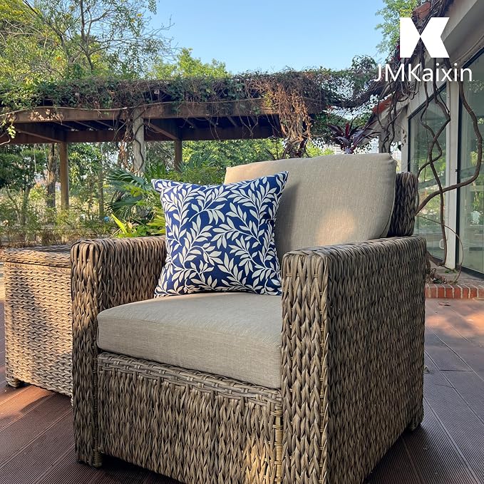 Outdoor Pillows 18"x18" Waterproof Decorative Pillows with Inserts | Set of 2 Fade Resistant Patio Throw Pillows for Garden Porch Couch and Patio Furniture