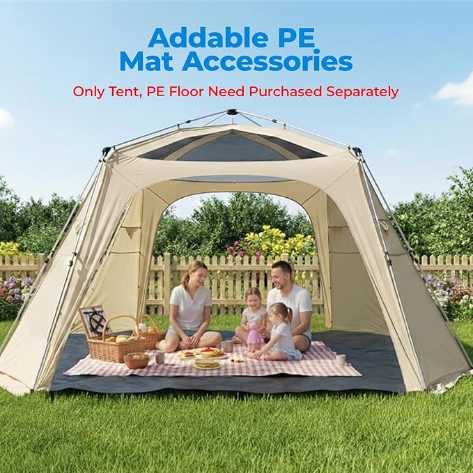 Alvantor 12' x 12' Pop Up Gazebo, All Weather 4-Season Instant Canopy Tent, UPF 50+ Waterproof Portable Pergola, Compatible with PVC/Mesh/Polyester Curtains for Patio Backyard Deck Garden Poolside