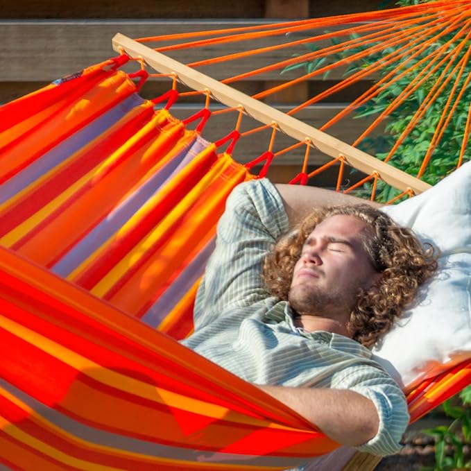 LA SIESTA® Alisio Hammock with Spreader Bar & CasaMount, Suspension Kit for Walls Ceilings & Square Beams - Weatherproof Outdoor Hammock - 2 Person Hammock Bed Double Hammock - Max 355 Lbs, Toucan