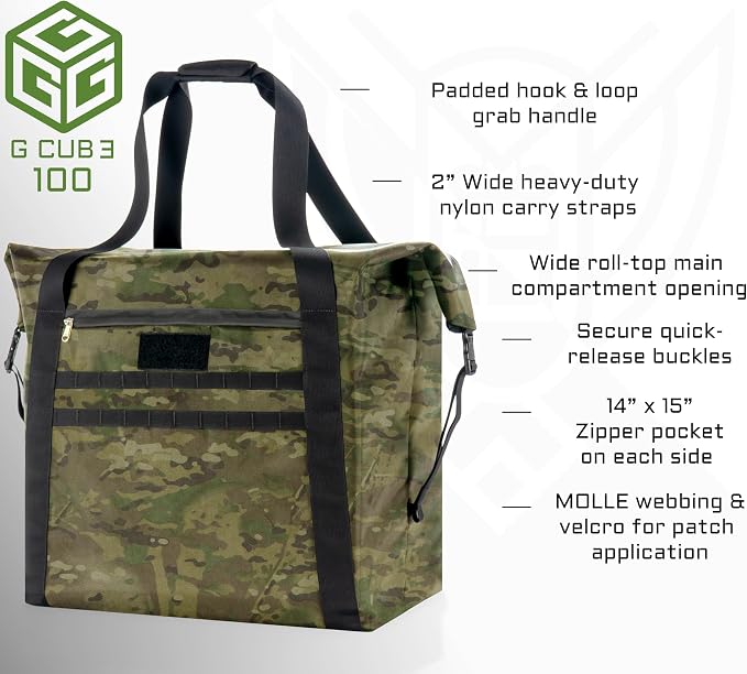 Xtreme Sight Line ~ G CUBƎ 100 Faraday Bag for Medium to Large Generators and Electronics ~ Protects Against EMP/CME/EMF/RF ~ Diamond Form Farday Lined Interior ~ Multicam Camo
