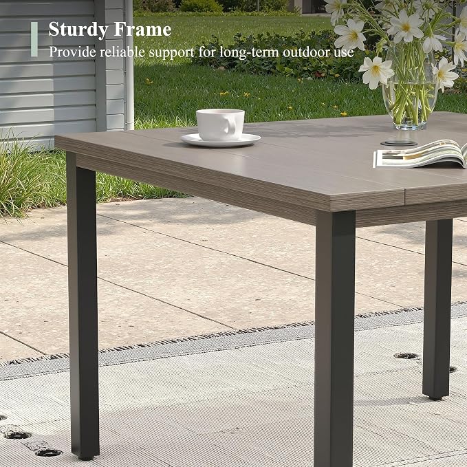 5 Pieces Patio Dining Set, Outdoor Furniture of 40.2" Square Patio Table and Patio Swivel Chairs for Backyard Lawn Garden, Grey Table and Grey Chairs