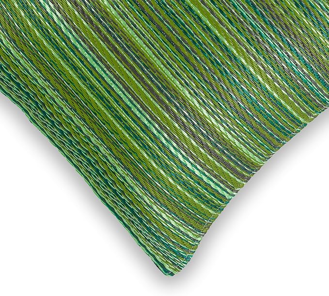 Fab Habitat Outdoor Premium Recycled Plastic Pillow - Waterproof, Fade Resistant - Striped - Patio, Porch, Deck, Balcony - Cancun - Green - 20" x 20"