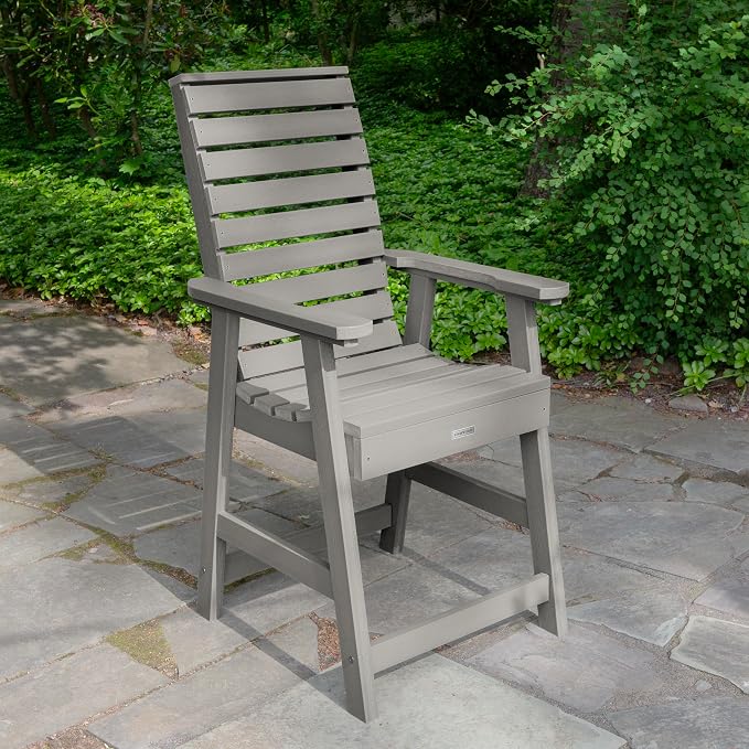 highwood Weatherly 5 Piece Square Counter Height Outdoor Dining Set, Harbor Gray