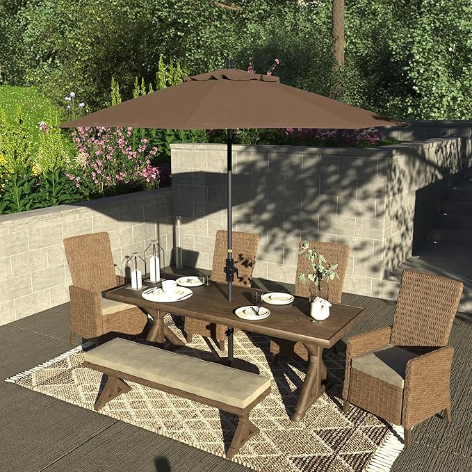 California Umbrella 9' Rd. Crank Lift, Collar Tilt, Aluminum Pole, Fiberglass Rib Patio Umbrella, Hammertone Grey Finish, Sunbrella Taupe