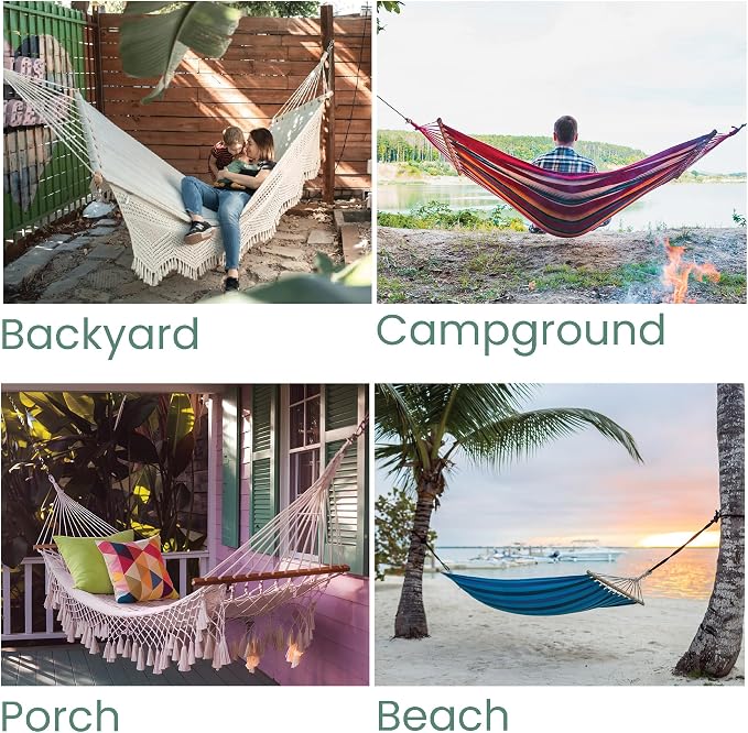 Northlight 78" White Lattice Macrame Netted Hammock with Bars
