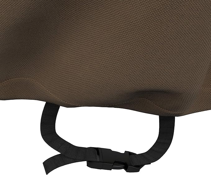 Amazon Basics Outdoor Patio Coffee Table Cover, Waterproof, UV Resistant, Weather Protection with Secure Straps, Beige/Tan, 48" x 28"