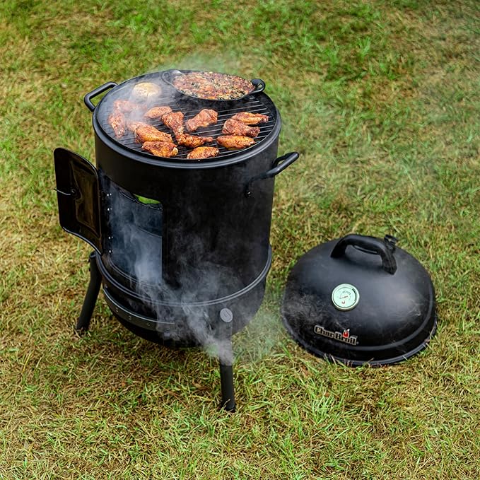 Char-Broil Bullet Charcoal Smoker 16" - 18202075,Black
