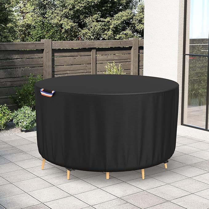 STARTWO Round Patio Furniture Covers ,Outdoor Furniture Table Covers Waterproof ,UV Resistant (62" Dia x 28" H)