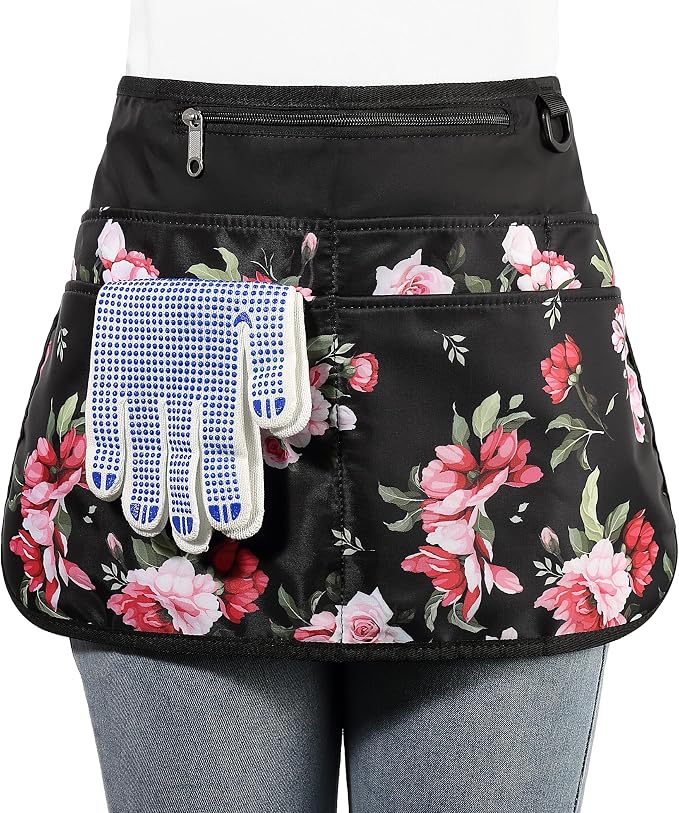 Bafelia Garden Apron for Women with 6 Pocket,Half Florist Apron