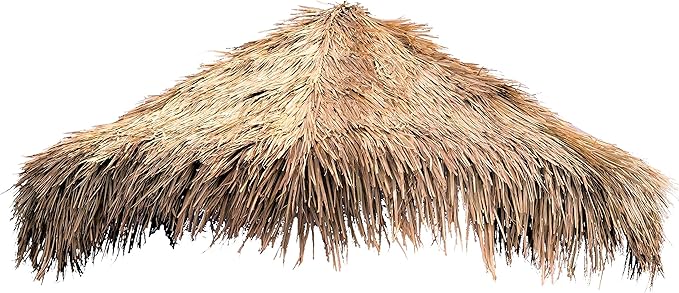 amaZulu Tiki Thatch Umbrella Cover 9ft – Hand-Woven Mexican Palm Leaf, Natural Tiki Bar & Patio Shade Cap, Fits Standard Metal Frame Umbrellas, Lasts 2–5 Years in Dry Climates