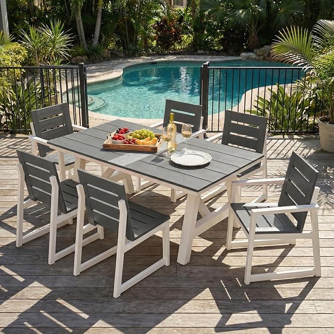 Costaelm Stinson Outdoor Patio HDPE Dining Side Chair, Gray