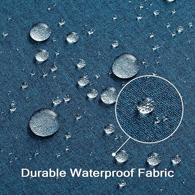 ANRODUO Outdoor Waterproof Pillow Covers for Patio 20x20 Navy Blue 2 Pack | Outdoor Pillow Covers for Patio Furniture, Decorative Linen Cushion Sham, Outside Square Pillowcase for Garden Balcony Decor