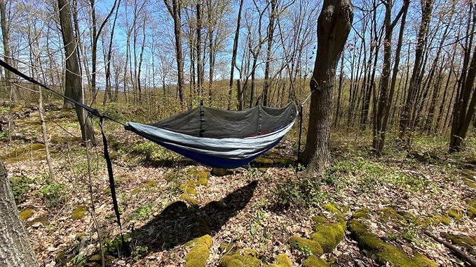 Travel Hammock with Bug Net - 9.75' - Blue