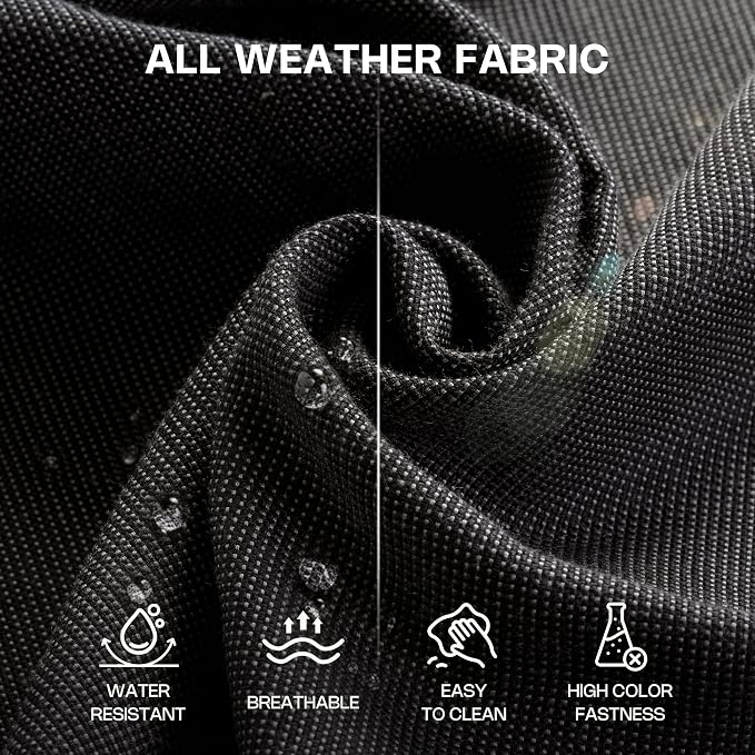 2-Piece Patio Furniture Set, Outdoor Wicker Furniture with Coffee Table, All Weather High Back Loveseat Patio Chairs, Modern Rattan Outdoor Chairs Conversation Set for Porch, Balcony, Garden,Black