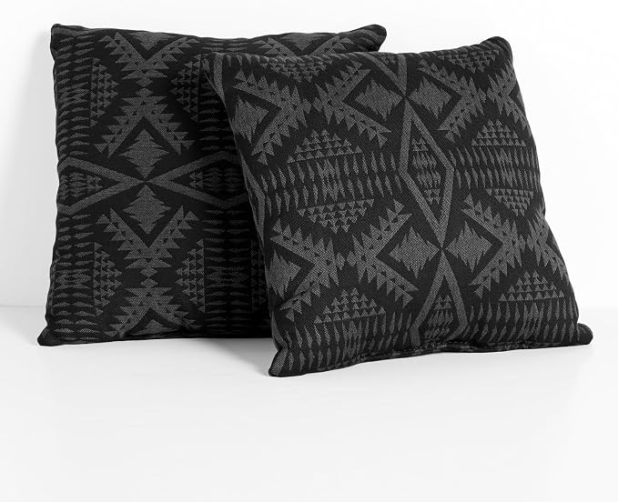 Sorra Home Pendleton Knife Edge Set of 2 Decorative Outdoor Pillow, 16 in, Diamond River Char 2 Pound