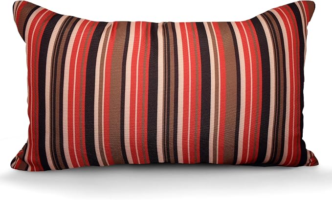 COZY TRENDS Decorative Indoor Outdoor Waterproof Throw Pillows with Inserts - Stylish Comfort for Your Patio Furniture, Garden Chairs, or Indoor Décor (12''X20'', Red)