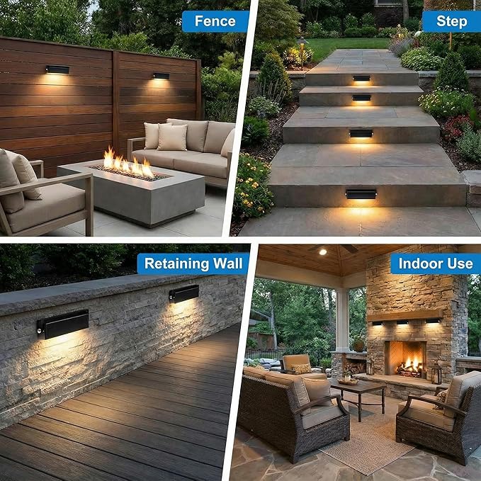 7inch Retaining Wall Lights 3W LED Hardscape Paver Lighting,2700K Soft White Waterproof Outdoor Step Lights,12V AC/DC Low Voltage Landscape Lighting-8Packs