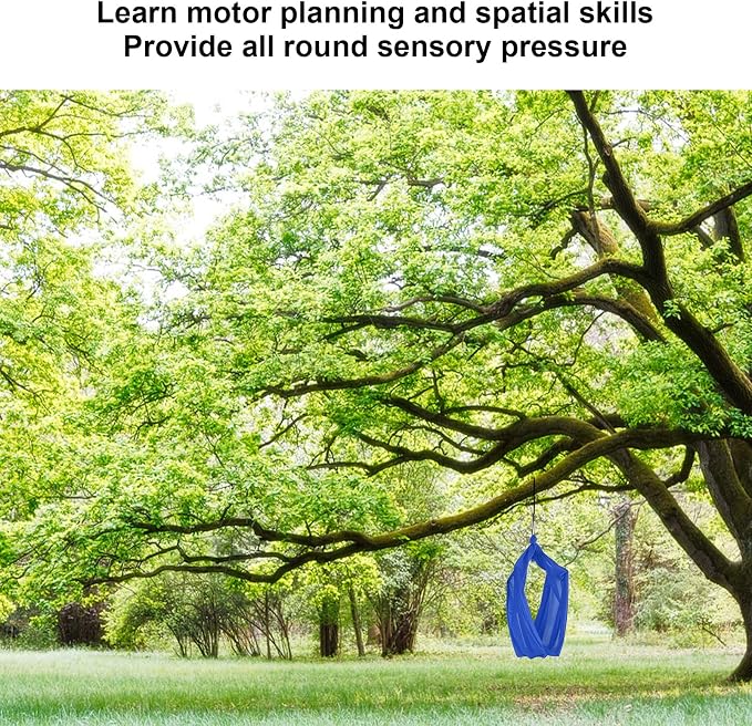 Stretch Hammock, Portable Nylon Hammock, Camping Gear Hammock, Nylon Camping Hammock Chair for Outdoor, Indoor (Blue)