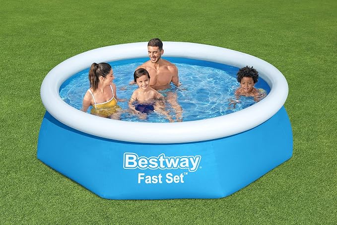 Bestway Fast Set Round Inflatable Pool Kit (8' x 24") | Includes 330gal Filter Pump