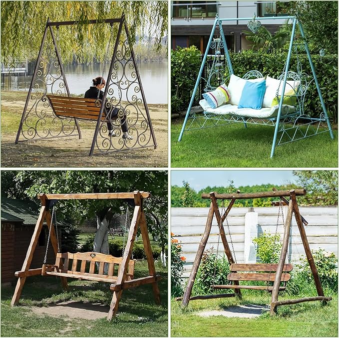 Kasla Outdoor Swing Cover, Waterproof and Heavy-Duty, Cover for Patio A Frame Swing Set & Porch Glider Hammock & Porch Swing Stand - 83" Lx48.8 Wx66 H