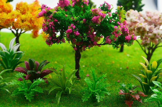 MOMOONNON 28 Pcs Miniature Fairy Garden Tree Plant Ornament, Mixed Model Trees 1-3 Inches, Miniature Dollhouse Pots Decor Moss Bonsai Micro Landscape DIY Craft Garden Ornament