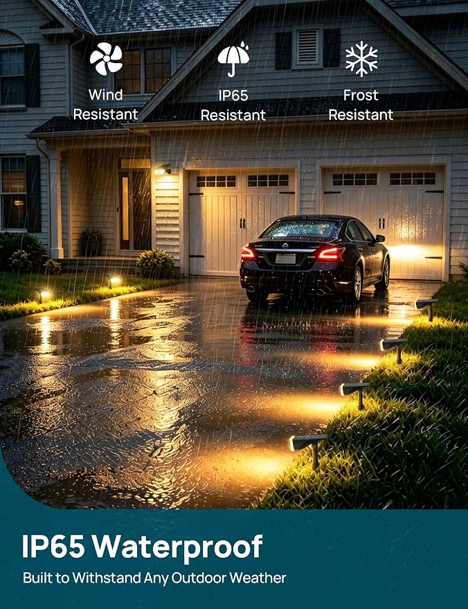 Linkind Solar Lights Outdoor Waterproof LED Spotlights Warm White 6 Pack | Starray, 3 Lighting Modes, 650LM, 3000K, Dusk to Dawn, In-Ground Wall-Mounted for Landscape Yard Garden Tree Flag Pathway