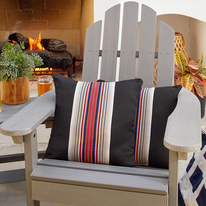 Sorra Home Pendleton Knife Edge Set of 2 Decorative Outdoor Pillow, 18 in, Acadia Park Blackwoods 2 Pound