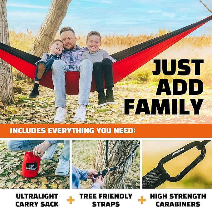 MalloMe Camping Hammock for Adults & Kids - Portable Hammocks for Outside - Hamacas para Adultos Outdoor Single & Double Two 2 Person Hammock - Hamaca/Hamacs/Amacas Heavy Duty Tree Travel Hamock
