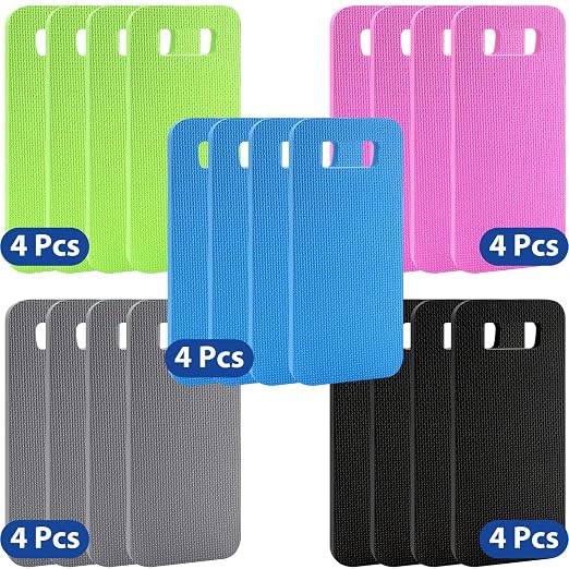 Riakrum 20 Pcs Garden Kneeling Pad Garden Knee Pad Thick Foam Knee Mat Waterproof Cushion for Kneeling Multi Functional and Church Kneeler for Praying, Baby Bath, Yoga, 15.4 x 6.7 Inch (Classic Color)