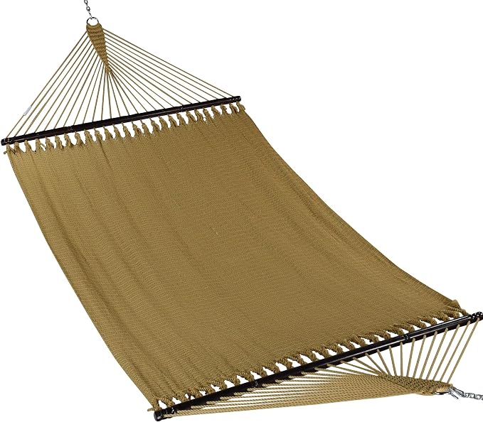 Jumbo Caribbean Hammock - 55 Inch - Soft-Spun Polyester - Tan