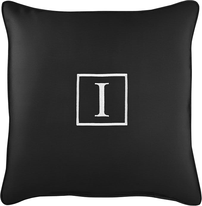 Sorra Home Trupedic x Sunbrella - Monogram Lumbar Pillows, 18in, Canvas Navy, Initial K