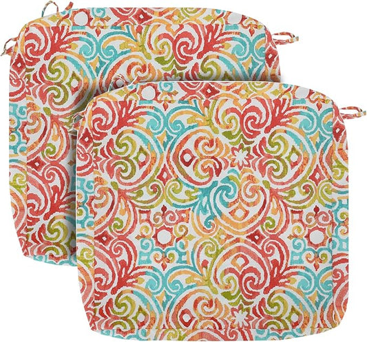 FUNHOME Outdoor Chair Cushion Covers 2 Pack, No Insert! Patio Cushion Covers Replacement 24" x 22" x 4", Water Resistant Chair Cushion Slipcovers, Corinthian Dapple(Covers ONLY)