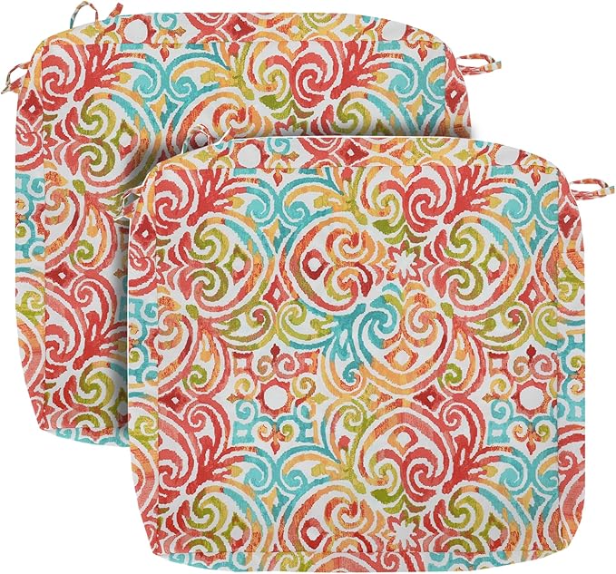 FUNHOME Outdoor Chair Cushion Covers 2 Pack, No Insert! Patio Cushion Covers Replacement 20" x 18" x 4", Water Resistant Chair Cushion Slipcovers, Corinthian Dapple (Covers ONLY)