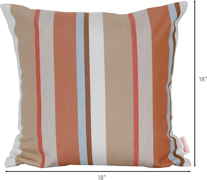 Outdoor/Indoor Sunbrella Throw Pillows Square Set of 2 Pieces 18 inch x 18 inch Beaming Mojave - Cover Only, Insert Not Included