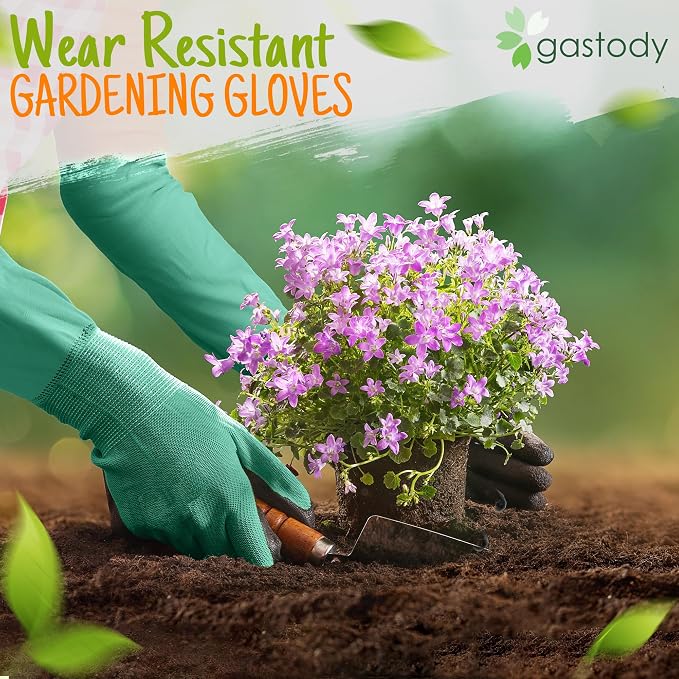 Long Sleeve Gardening Gloves for Women & Men, Long Cuff Garden Gloves | Multipurpose heavy-duty design for outdoor & indoor use; extended cuff shields forearms from thorns, scratches & dirt