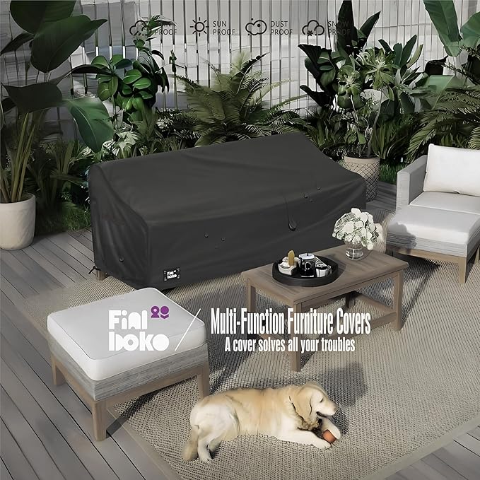 3-Seater Outdoor Couch Cover,79" Wx38" Dx35" H Patio Sofa Cover,100% Waterproof Heavy Duty Patio Furniture Covers,Black