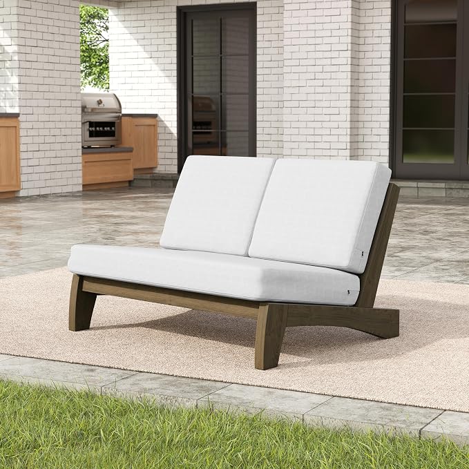 Pia Ricoo 1-Piece Patio Furniture Set, Outdoor Loveseat with 4.5-Inch Thick Cushions, All-Weather Outdoor Sofa for Backyard, Deck, Lawn - Beige (Split Back)