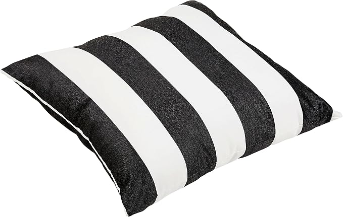 Sorra Home Sunbrella Floor Pillow - Square Knife Edge, Plush Oversized Outdoor Pillow - Water & Fade Resistant for Patio, Balcony, Pool - Cabana Classic (26" x 26")