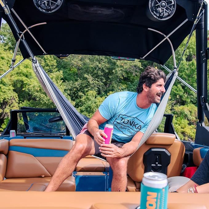 MISSION Boat Hammock for Wake Tower, Portable Hammock with Adjustable Nylon Straps and Carabiners, Outdoor Hammock Hanging Seat for Lake Days and Relaxing on Board (Swinging Cloud)