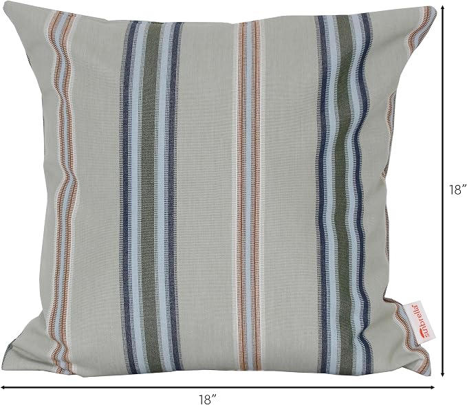 Outdoor/Indoor Sunbrella Throw Pillows Square Set of 2 Pieces 18 inch x 18 inch Saltillo Sagebrush - Cover Only, Insert Not Included