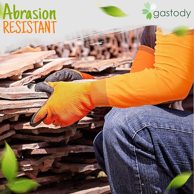 Long Sleeve Gardening Gloves for Women & Men, Long Cuff Garden Gloves | Multipurpose heavy-duty design for outdoor & indoor use; extended cuff shields forearms from thorns, scratches & dirt