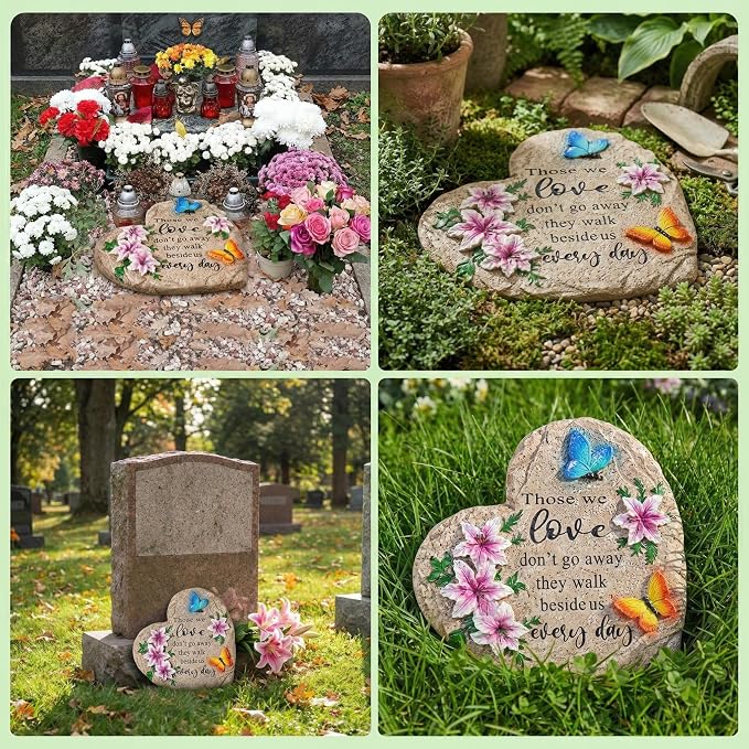 Jetec 10 Inch Memorial Garden Stone Sympathy Gift for Loss of Loved One Stepping Stones for Garden Decor Those We Love Don't Go Away Memorial Bereavement Condolence Gifts for Outdoors