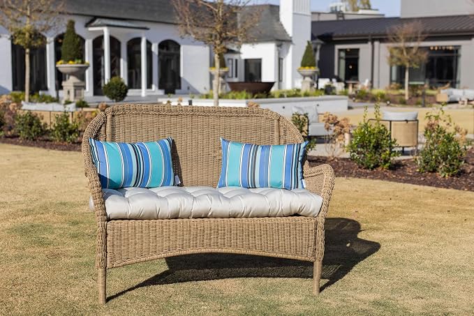 RSH DECOR: Sunbrella Lumbar Throw Pillows Set of 2 | 20" x 12" | Water and Fade-Resistant Performance Fabric | Outdoor Pillow Covers with Down-Alternative Inserts | Dolce Oasis