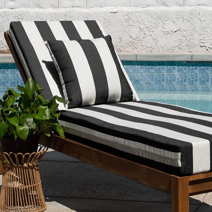 Honeycomb Outdoor Square Toss Pillow Covers, 18 x 18, 2-Pack | Oahu Tropical Black Slipcovers, Water & Fade Resistant for Patio Furniture Set, Cover Only, No Insert
