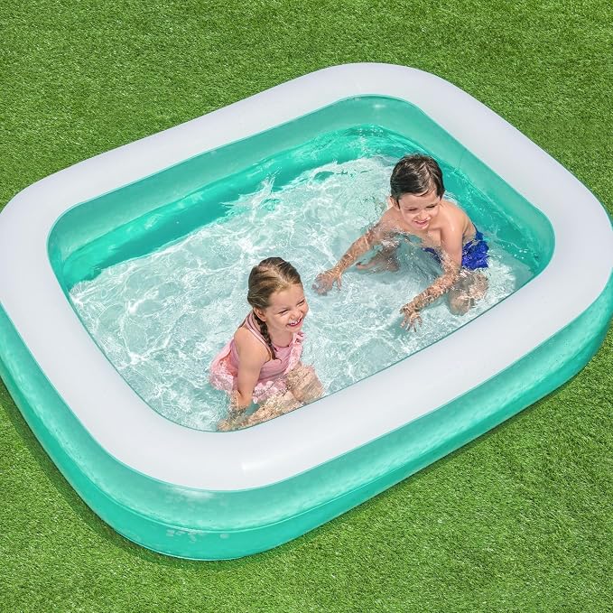 Bestway H2OGO! Blue Rectangular Inflatable Family Pool; 6 ft. 7 in. x 59 in. x 20 in.; Outdoor Recreational Activities
