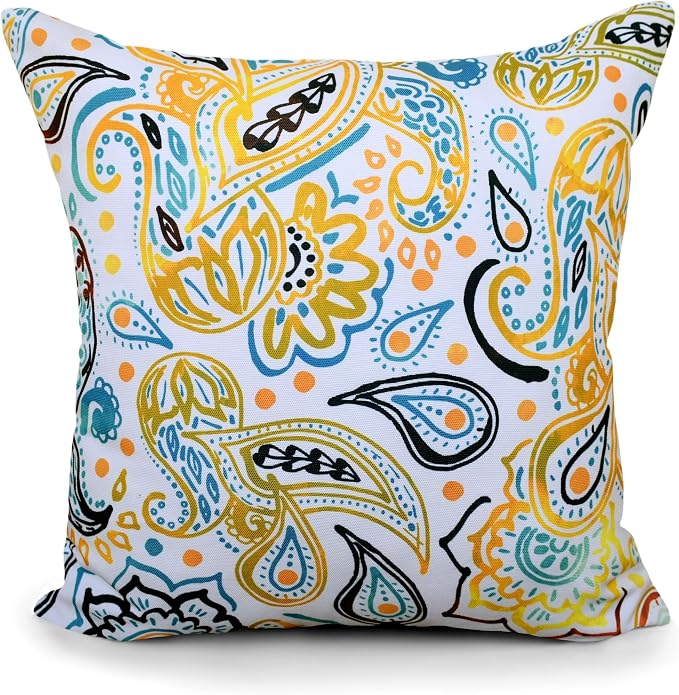 COZY TRENDS Decorative Indoor Outdoor Waterproof Throw Pillows with Inserts - Stylish Comfort for Your Patio Furniture, Garden Chairs, or Indoor Décor (18''X18'', Yellow)