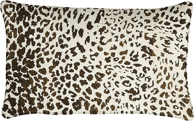 Sorra Home AMZ768021SP Indoor/Outdoor Pillow Set, 13 in x 20 in, Espresso Leopard